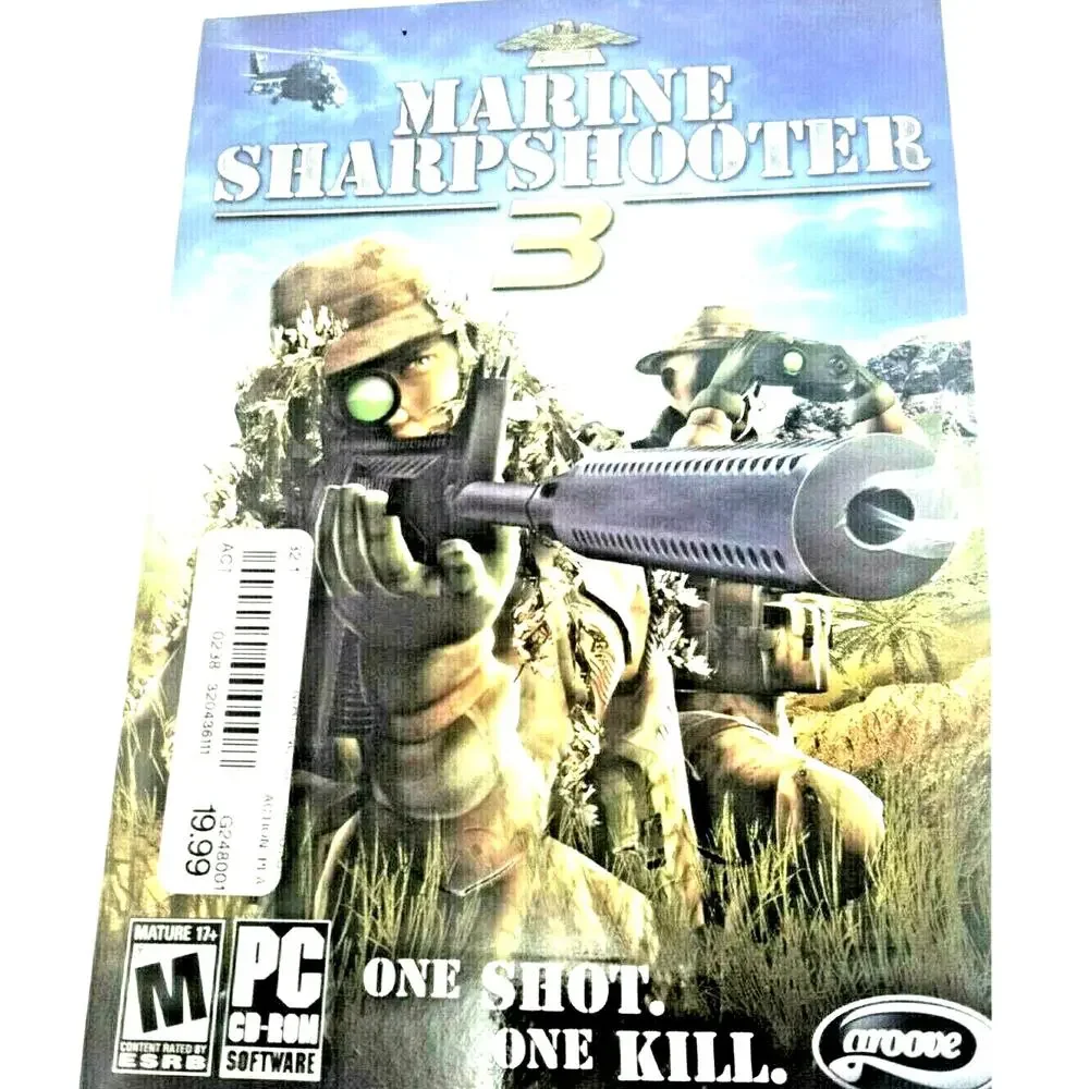 Marine Sharpshooter 3 PC Cd Rom Shooting Gun Military Game 2007 Mature